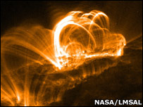 Solar flare pictured by Trace (Nasa)